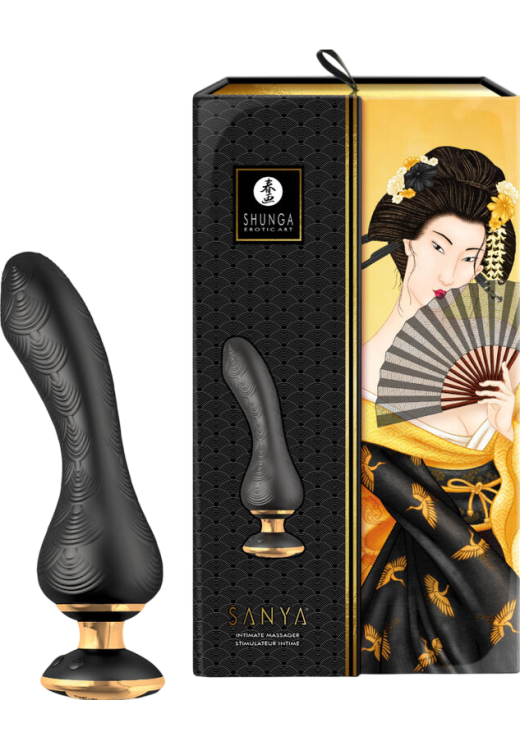 Δονητής σημείου g από σιλικόνη σε μαύρο χρώμα, μήκους 18,5 εκ. και μέγιστης διαμέτρου 3,8 εκ.