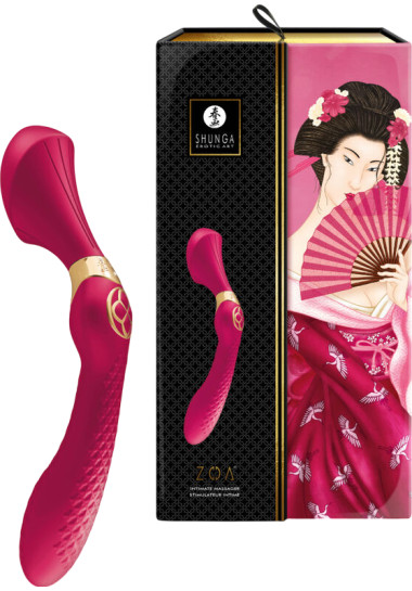Shunga Zoa Intimate Massager 26,5 cm Δονητής μασάζ από σιλικόνη σε φούξια χρώμα, μήκους 26,5 εκ. και μέγιστης διαμέτρου 5,4 εκ.