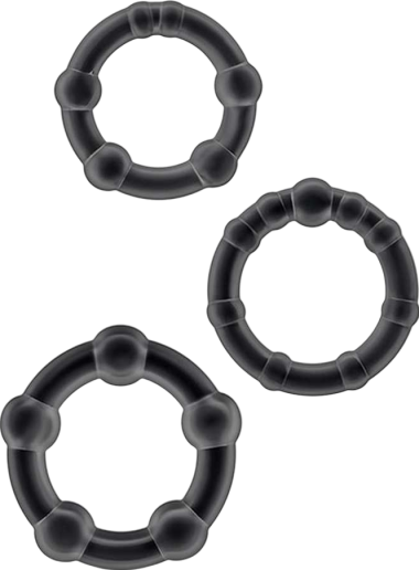 Σετ δαχτυλίδια πέους από tpe σε μαύρο χρώμα