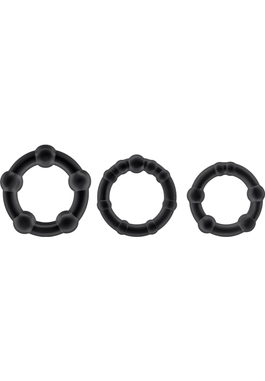 Σετ δαχτυλίδια πέους από tpe σε μαύρο χρώμα