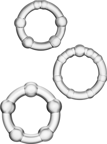 Σετ δαχτυλίδια πέους από tpe σε διάφανο χρώμα