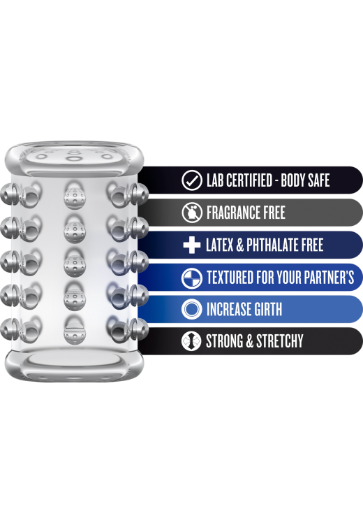 Κάλλυμα πέους από tpe σε διάφανο χρώμα, μήκους 3,3 εκ. και μέγιστης διαμέτρου 3,5 εκ.