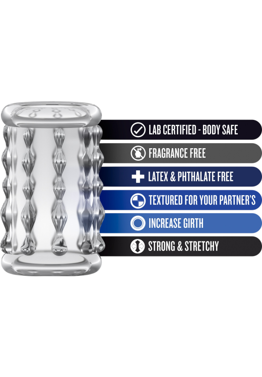 Κάλλυμα πέους από tpe σε διάφανο χρώμα, μήκους 5 εκ. και μέγιστης διαμέτρου 3,5 εκ.