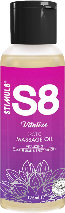 Λάδι Μασάζ με Άρωμα & Γεύση Lime Ginger  Stimul88 Vitalize Massage Oil 125 ml