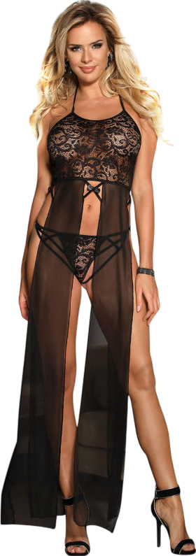 Φόρεμα με δέσιμο στο λαιμό από τούλι σε μαύρο χρώμα