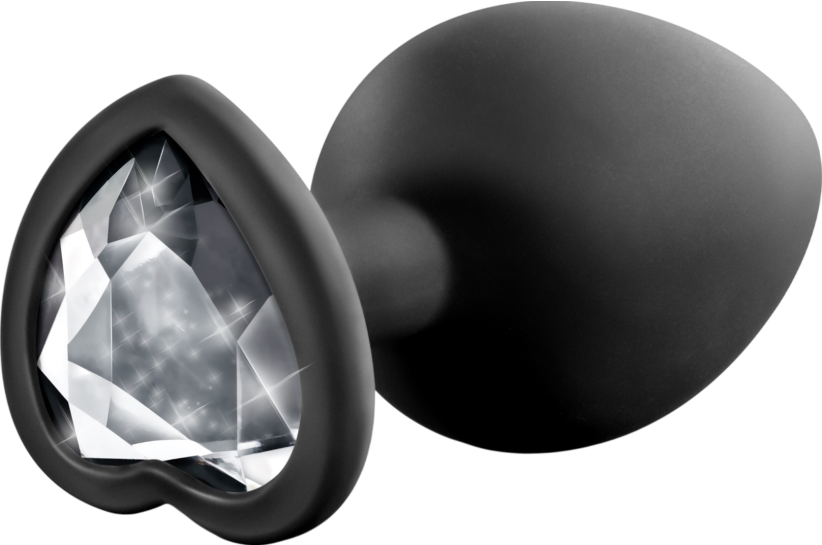 Σφήνα με κόσμημα από σιλικόνη σε μαύρο χρώμα, μήκους 8,2 εκ. και μέγιστης διαμέτρου 3.5 εκ.