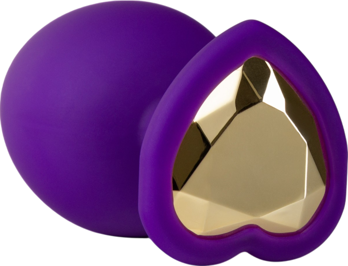 Σφήνα με κόσμημα από σιλικόνη σε μοβ χρώμα, μήκους 8,3 εκ. και μέγιστης διαμέτρου 3.5 εκ.