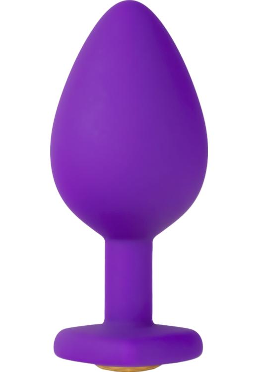 Σφήνα με κόσμημα από σιλικόνη σε μοβ χρώμα, μήκους 8,3 εκ. και μέγιστης διαμέτρου 3.5 εκ.