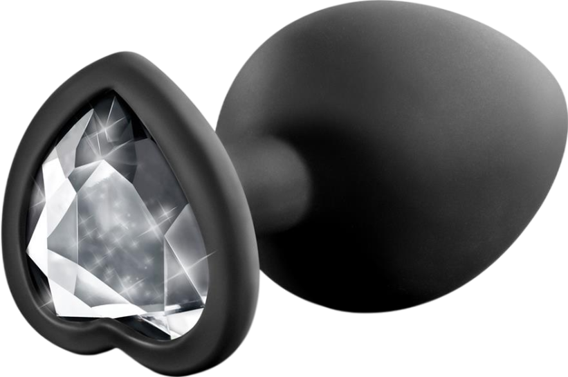 Σφήνα με κόσμημα από σιλικόνη σε μαύρο χρώμα, μήκους 7,6 εκ. και μέγιστης διαμέτρου 2,5 εκ.