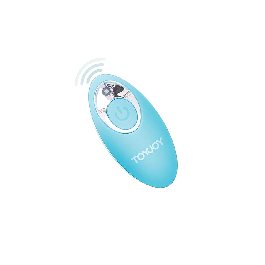 Τηλεχειριζόμενο αυγό από σιλικόνη σε μπλέ χρώμα, μήκους 8,9 εκ. και μέγιστης διαμέτρου 3,3 εκ. με τηλεχειριζόμενο χειρισμό