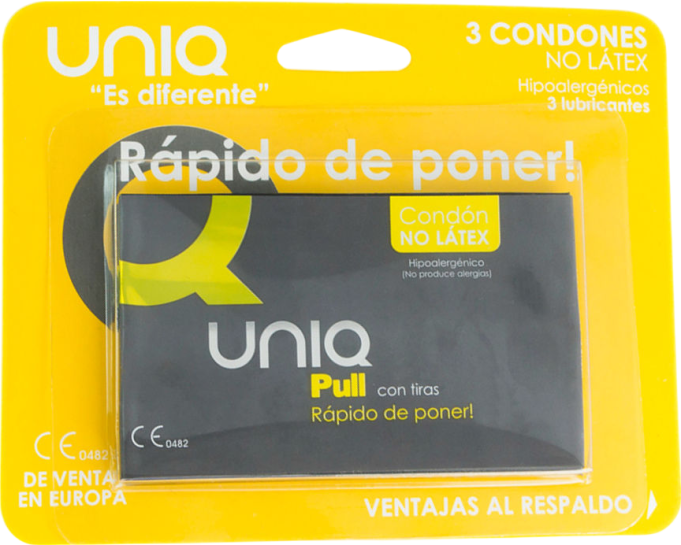 Προφυλακτικά χωρίς latex σε διάφανο χρώμα, συσκευασίας 3 τ.μ.χ