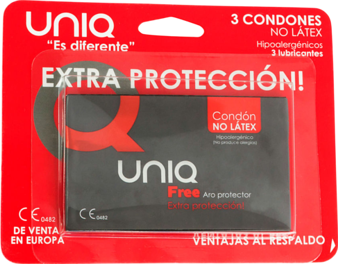 Προφυλακτικά χωρίς latex σε διάφανο χρώμα, συσκευασίας 3 τ.μ.χ