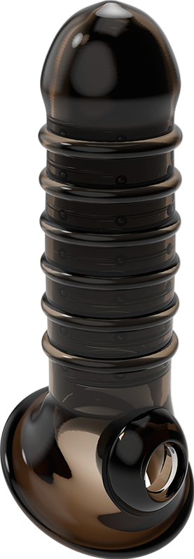 Προέκταση πέους από tpe σε μαύρο χρώμα, μήκους 15,5 εκ.