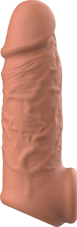 Προέκταση πέους από σιλικόνη σε καφέ χρώμα, μήκους 13 εκ.