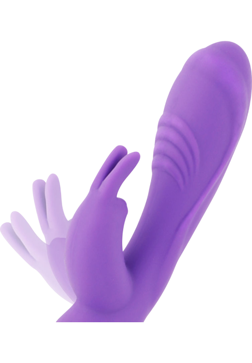 Rabbit δονητής από σιλικόνη σε μοβ χρώμα, μήκους 19,9 εκ. και μέγιστης διαμέτρου 3,3 εκ.