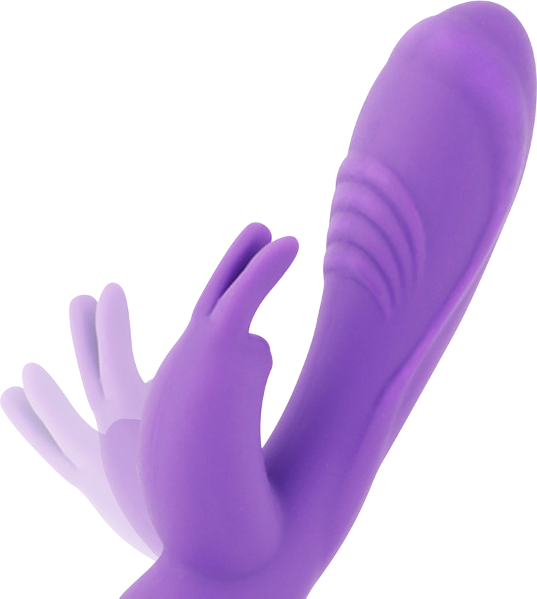 Rabbit δονητής από σιλικόνη σε μοβ χρώμα, μήκους 19,9 εκ. και μέγιστης διαμέτρου 3,3 εκ.