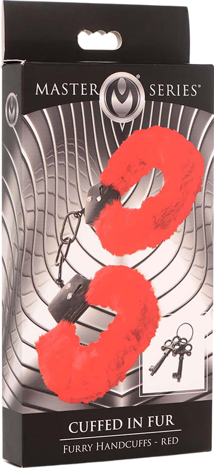 Μεταλλικές χειροπέδες σε κόκκινο χρώμα