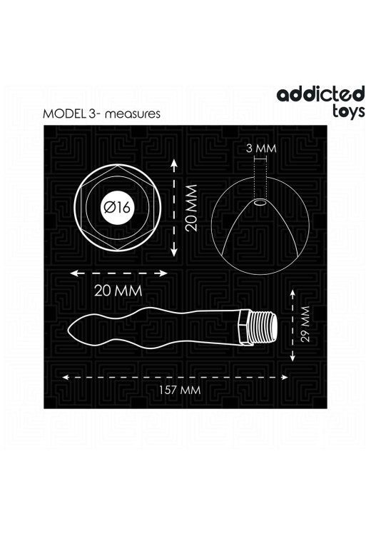 Πρωκτικό κλύσμα από σιλικόνη σε μαύρο χρώμα, μήκους 15,7 εκ. και μέγιστης διαμέτρου 2,9 εκ.