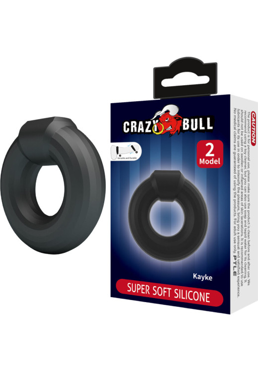 Δαχτυλίδι πέους από σιλικόνη σε μαύρο χρώμα, μήκους 5 εκ. και μέγιστης διαμέτρου 2,5 εκ. (πολύ ελαστικό)