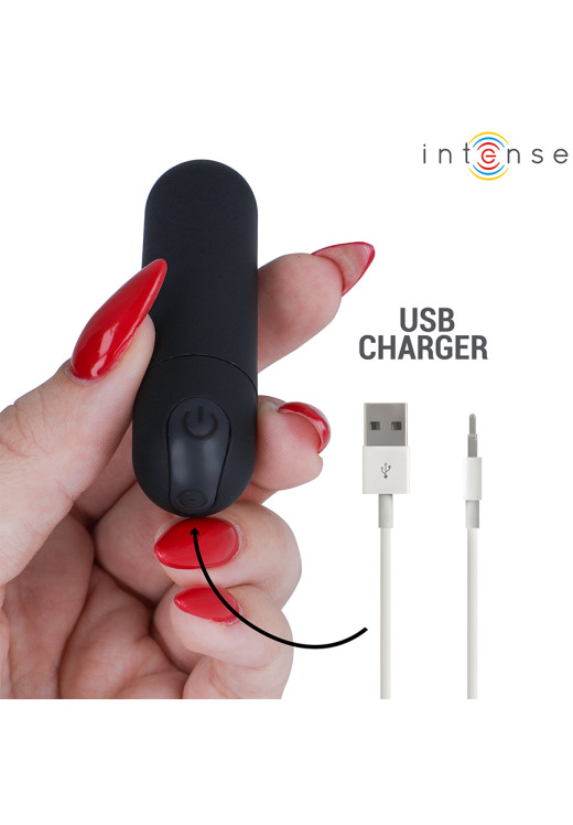 Μίνι δονητής από abs σε μαύρο χρώμα, μήκους 8 εκ. και μέγιστης διαμέτρου 2,1 εκ.