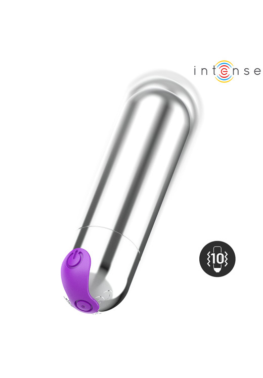 Μίνι δονητής από abs σε ασημί χρώμα, μήκους 8 εκ. και μέγιστης διαμέτρου 2,1 εκ.