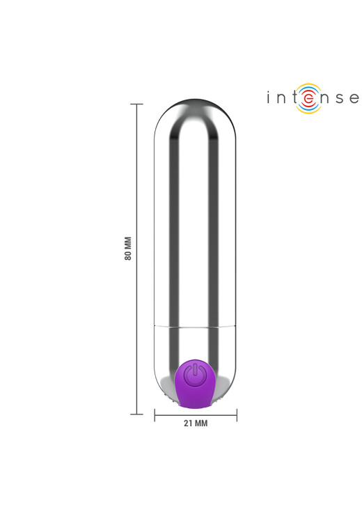 Μίνι δονητής από abs σε ασημί χρώμα, μήκους 8 εκ. και μέγιστης διαμέτρου 2,1 εκ.