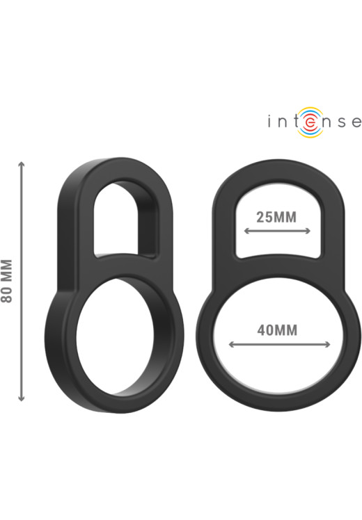 Διπλό δαχτυλίδι πέους από σιλικόνη σε μαύρο χρώμα