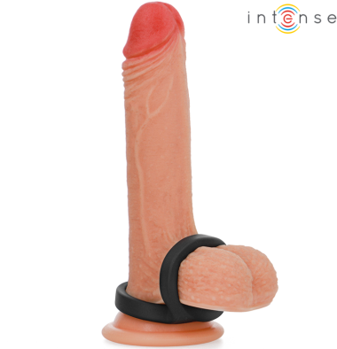 Διπλό δαχτυλίδι πέους από σιλικόνη σε μαύρο χρώμα