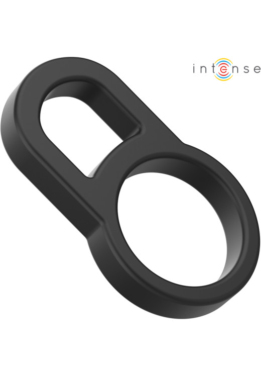 Διπλό δαχτυλίδι πέους από σιλικόνη σε μαύρο χρώμα