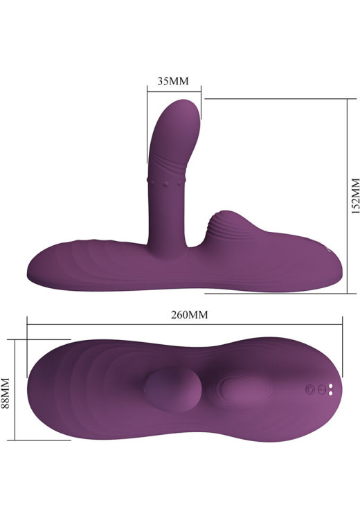 Δονητής σημείου g από σιλικόνη σε μοβ χρώμα, μήκους 15,2 εκ. και μέγιστης διαμέτρου 3,5 εκ. με τηλεχειριζόμενο χειρισμό